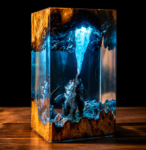 Monster resin glow lamp front view